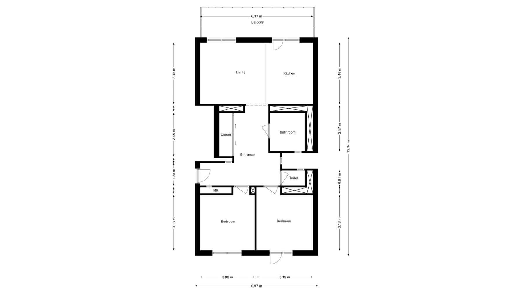 2 bedroom with open-plan kitchen flat to rent, 72 m², U Hranic, Prague, Prague 2 bedroom with open-plan kitchen flat to rent, 72 m², U Hranic, Prague, Prague