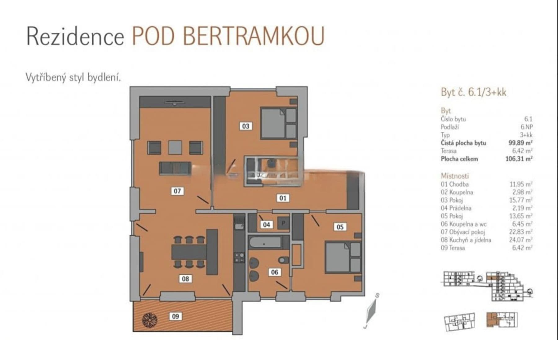 2 bedroom with open-plan kitchen flat for sale, 112 m², U Vojanky, Prague, Prague 2 bedroom with open-plan kitchen flat for sale, 112 m², U Vojanky, Prague, Prague