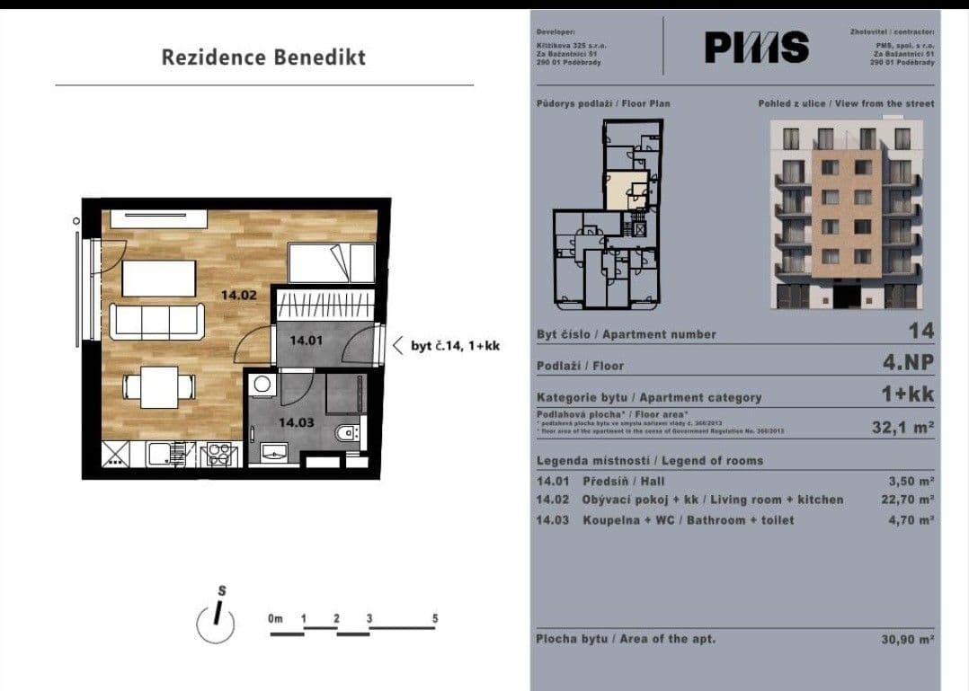 1 bedroom with open-plan kitchen flat to rent, 30 m², Křižíkova, Prague, Prague 1 bedroom with open-plan kitchen flat to rent, 30 m², Křižíkova, Prague, Prague