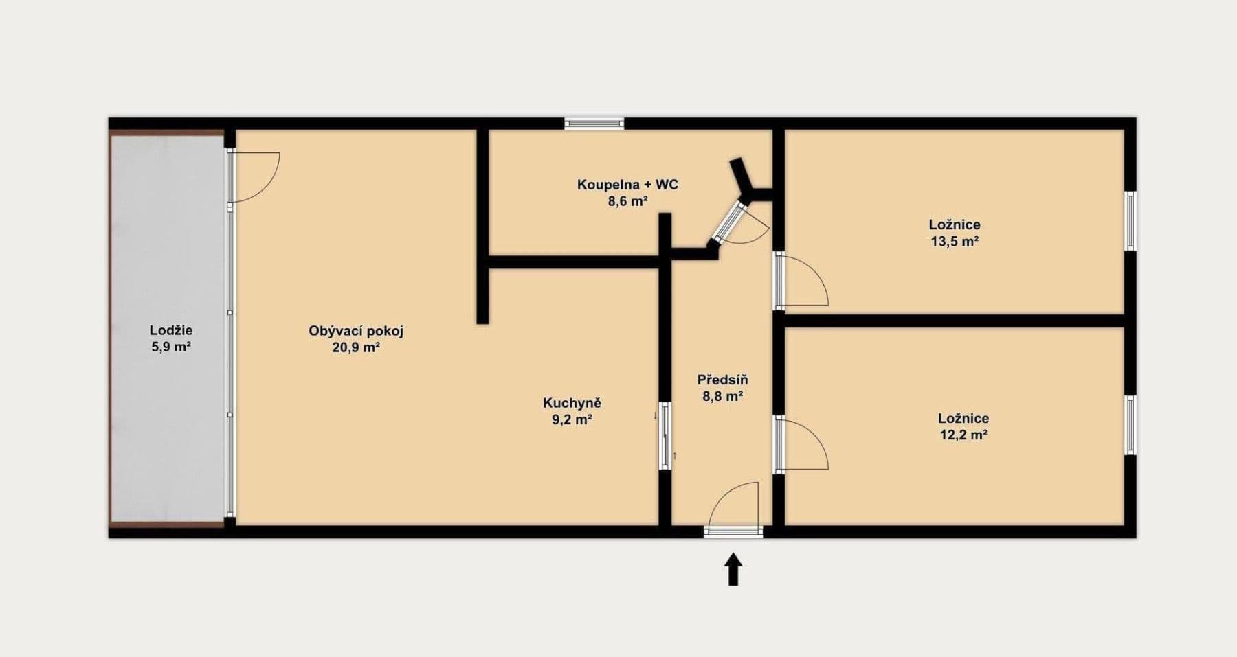 2 bedroom with open-plan kitchen flat for sale, 76 m², Stříbrského, Prague, Prague 2 bedroom with open-plan kitchen flat for sale, 76 m², Stříbrského, Prague, Prague