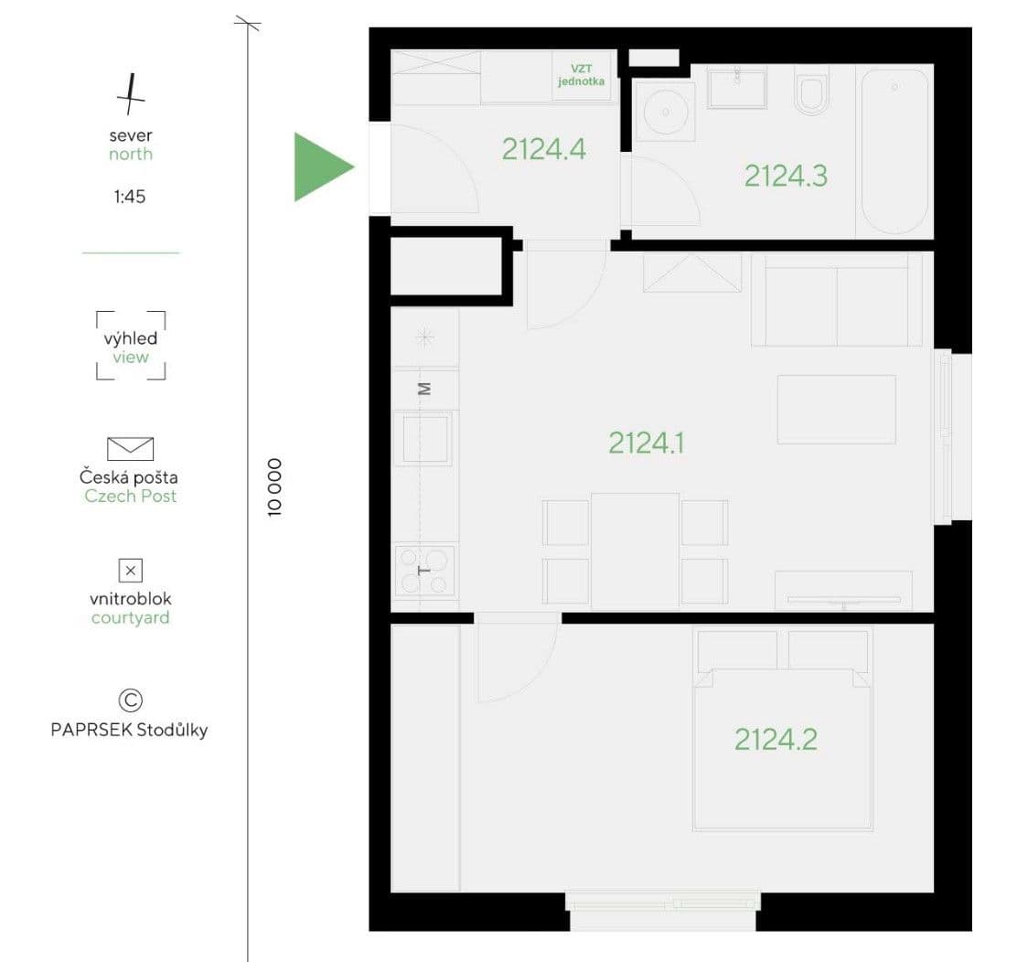 1 bedroom with open-plan kitchen flat to rent, 50 m², Hábova, Prague, Prague 1 bedroom with open-plan kitchen flat to rent, 50 m², Hábova, Prague, Prague