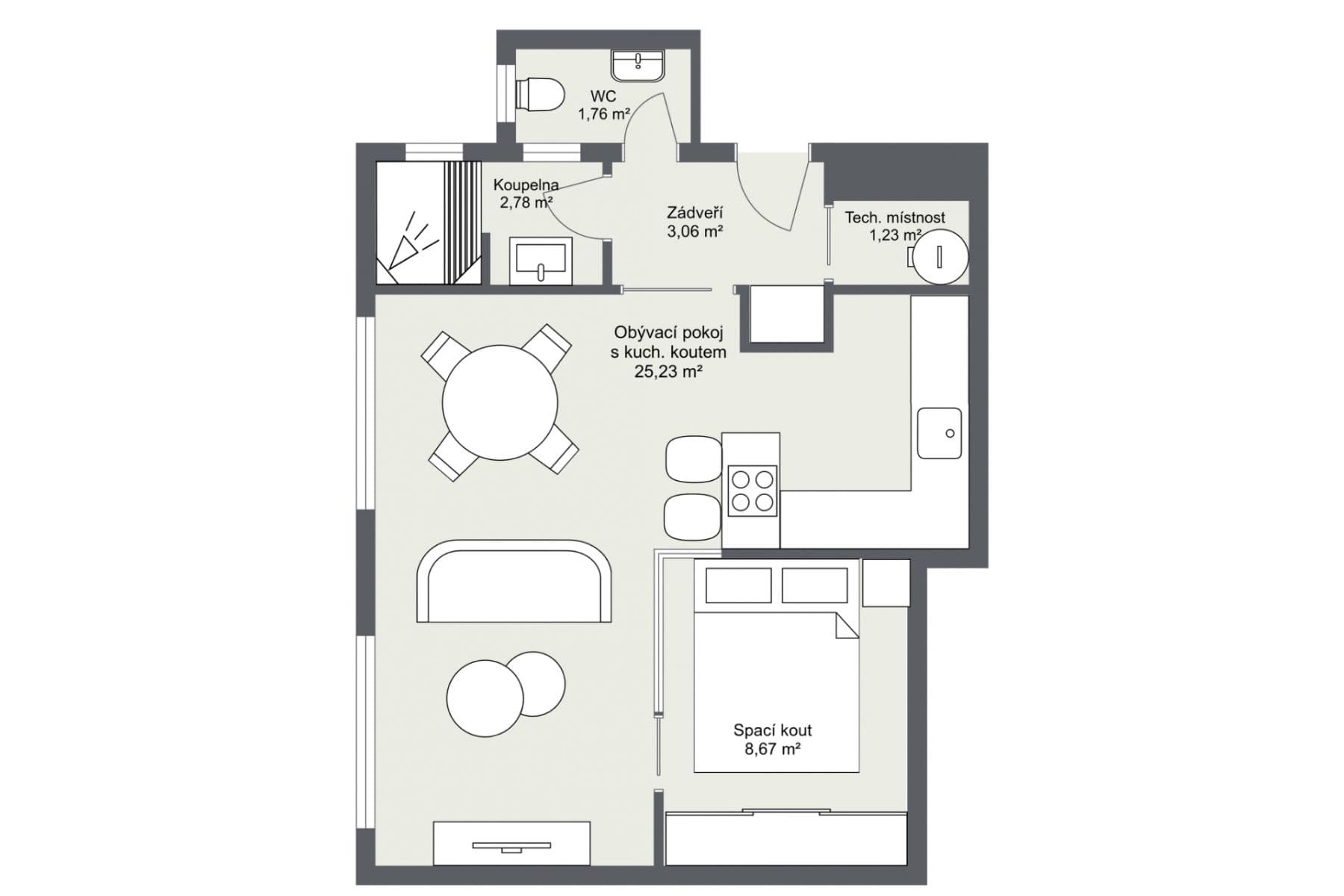 1 bedroom with open-plan kitchen flat for sale, 48 m², Pivovarnická, Prague, Prague 1 bedroom with open-plan kitchen flat for sale, 48 m², Pivovarnická, Prague, Prague