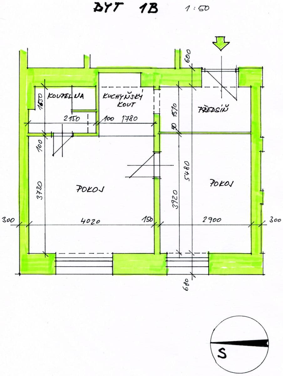1 bedroom with open-plan kitchen flat to rent, 40 m², Šumavská, Prague, Prague 1 bedroom with open-plan kitchen flat to rent, 40 m², Šumavská, Prague, Prague