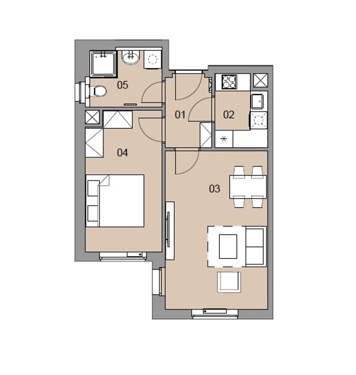 2 bedroom flat to rent, 43 m², Magisterská, Plzeň, Plzeňský Region 2 bedroom flat to rent, 43 m², Magisterská, Plzeň, Plzeňský Region