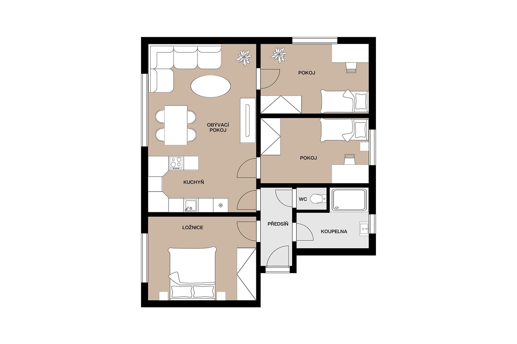3 bedroom with open-plan kitchen flat for sale, 95 m², Teplýšovice, Teplýšovice, Středočeský Region 3 bedroom with open-plan kitchen flat for sale, 95 m², Teplýšovice, Teplýšovice, Středočeský Region