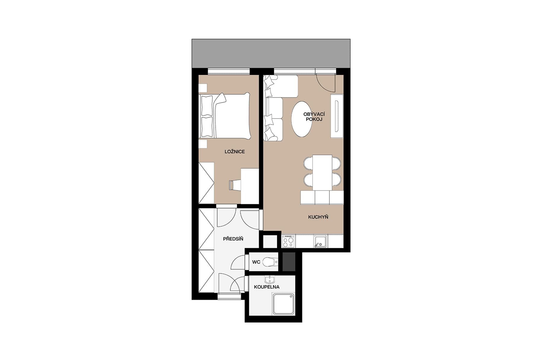 1 bedroom with open-plan kitchen flat for sale, 48 m², Na Průhoně, Velvary, Středočeský Region 1 bedroom with open-plan kitchen flat for sale, 48 m², Na Průhoně, Velvary, Středočeský Region