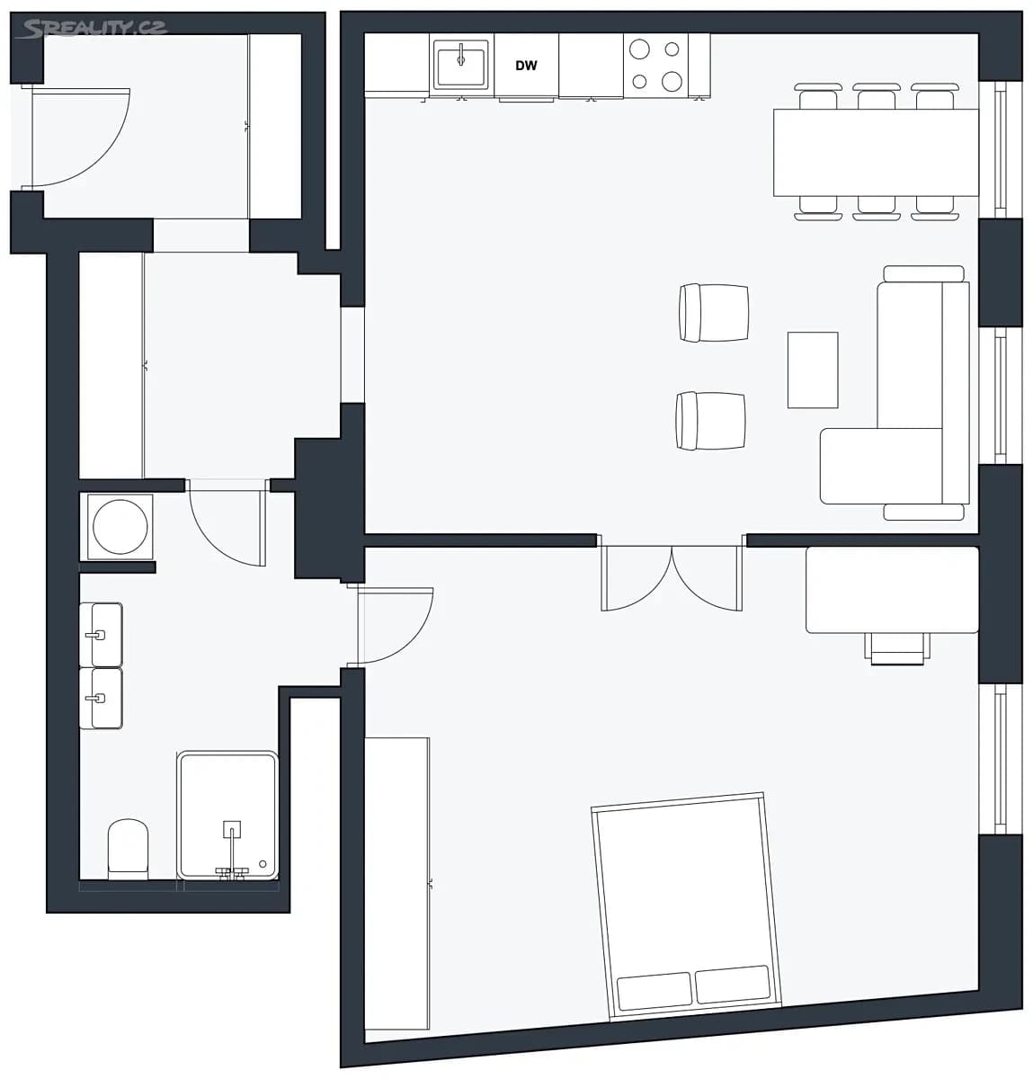 1 bedroom with open-plan kitchen flat to rent, 71 m², Újezd, Prague, Prague 1 bedroom with open-plan kitchen flat to rent, 71 m², Újezd, Prague, Prague