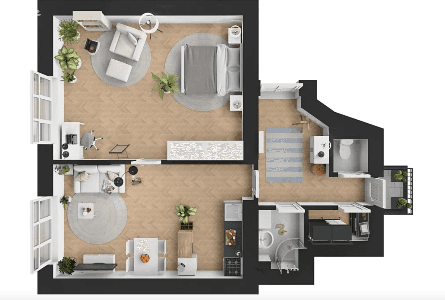 1 bedroom with open-plan kitchen flat to rent, 60 m², Vršovická, Prague, Prague 1 bedroom with open-plan kitchen flat to rent, 60 m², Vršovická, Prague, Prague