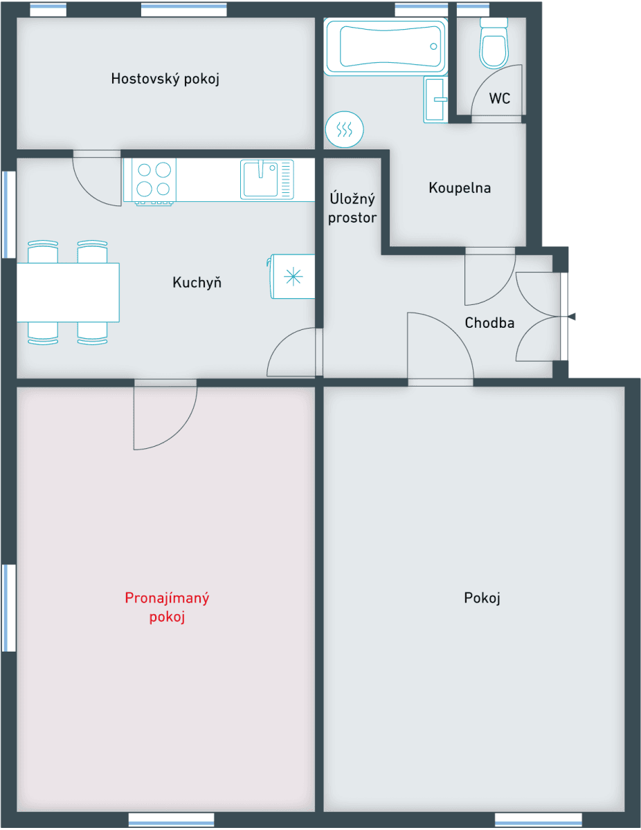 3 bedroom flat to rent, 85 m², Nad Rokoskou, Prague, Prague 3 bedroom flat to rent, 85 m², Nad Rokoskou, Prague, Prague
