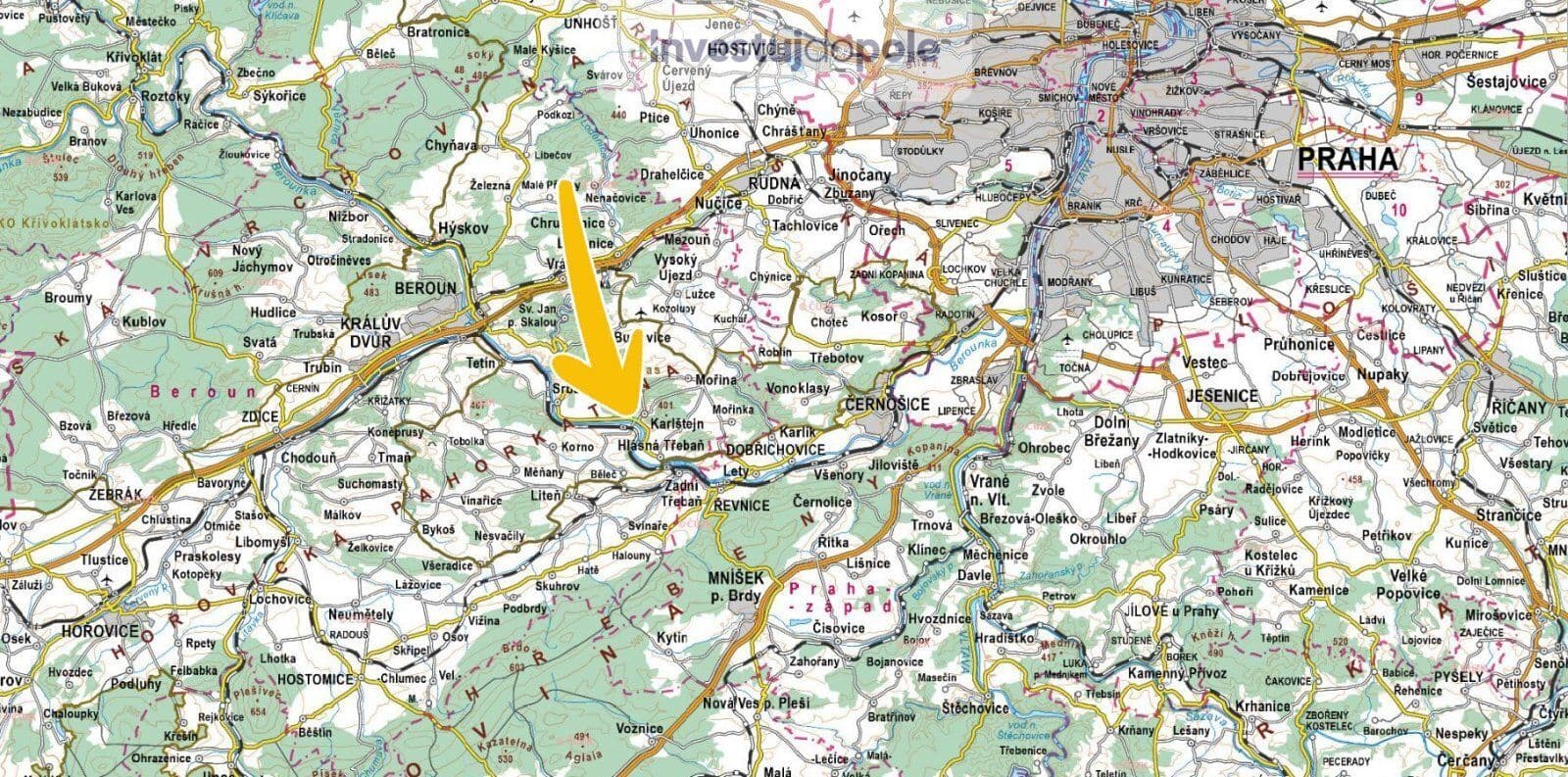 plot for sale, 3,098 m², Karlštejn, Středočeský Region plot for sale, 3,098 m², Karlštejn, Středočeský Region