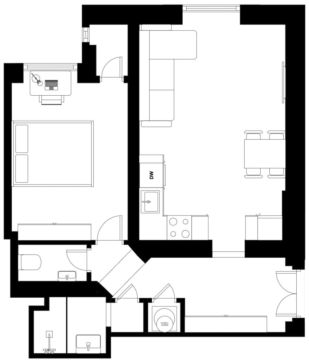 1 bedroom with open-plan kitchen flat for sale, 47 m², Polská, Prague, Prague 1 bedroom with open-plan kitchen flat for sale, 47 m², Polská, Prague, Prague