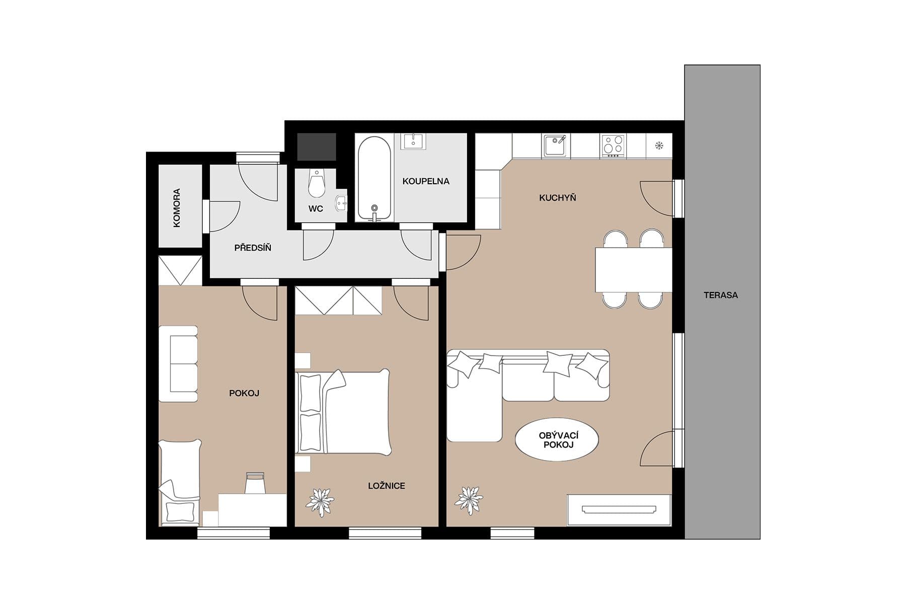 2 bedroom with open-plan kitchen flat for sale, 81 m², Emy Destinové, Jinočany, Středočeský Region 2 bedroom with open-plan kitchen flat for sale, 81 m², Emy Destinové, Jinočany, Středočeský Region