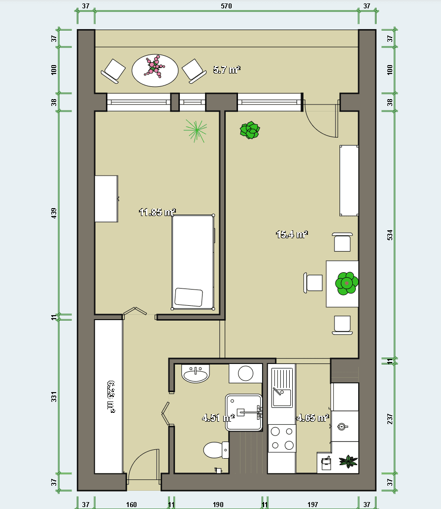 1 bedroom with open-plan kitchen flat to rent, 42 m², Anny Drabíkové, Prague, Prague 1 bedroom with open-plan kitchen flat to rent, 42 m², Anny Drabíkové, Prague, Prague
