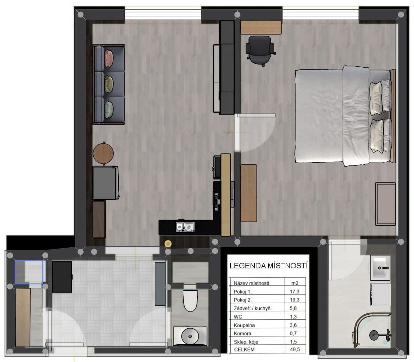 1 bedroom with open-plan kitchen flat to rent, 50 m², Jana Želivského, Prague, Prague 1 bedroom with open-plan kitchen flat to rent, 50 m², Jana Želivského, Prague, Prague