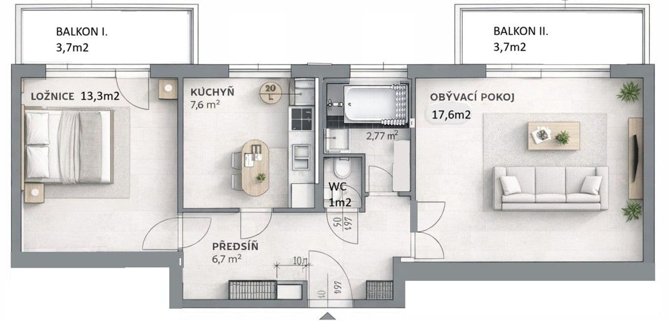2 bedroom flat for sale, 56 m², Královická, Prague, Prague 2 bedroom flat for sale, 56 m², Královická, Prague, Prague
