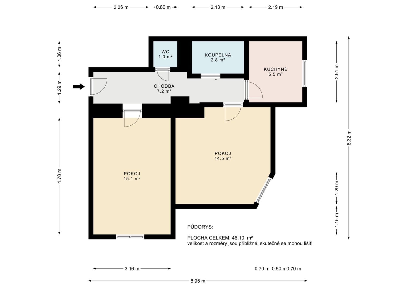 2 bedroom flat for sale, 46 m², U Nikolajky, Prague, Prague 2 bedroom flat for sale, 46 m², U Nikolajky, Prague, Prague