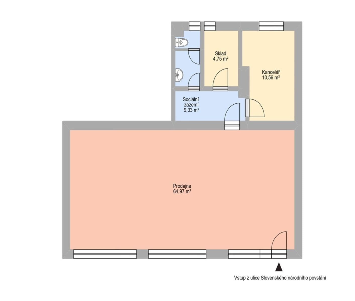 non-residential property to rent, 89 m², Slovenského národního povstání, Havířov, Moravskoslezský Region non-residential property to rent, 89 m², Slovenského národního povstání, Havířov, Moravskoslezský Region