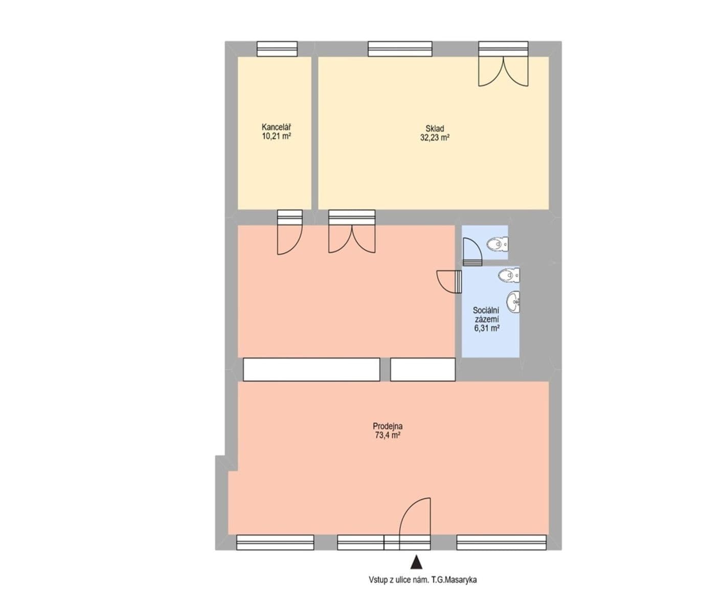 non-residential property to rent, 122 m², nám. T. G. Masaryka, Havířov, Moravskoslezský Region non-residential property to rent, 122 m², nám. T. G. Masaryka, Havířov, Moravskoslezský Region