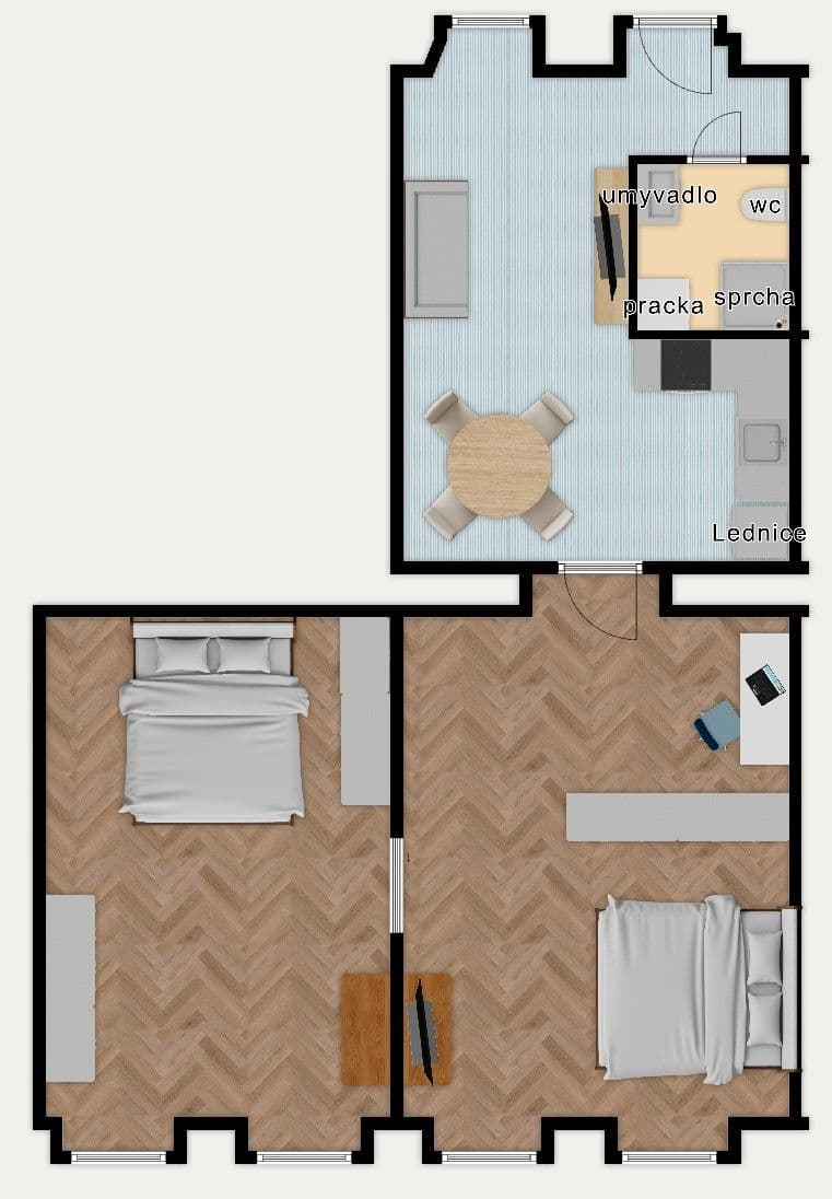 2 bedroom with open-plan kitchen flat to rent, 75 m², Lidická, Prague, Prague 2 bedroom with open-plan kitchen flat to rent, 75 m², Lidická, Prague, Prague