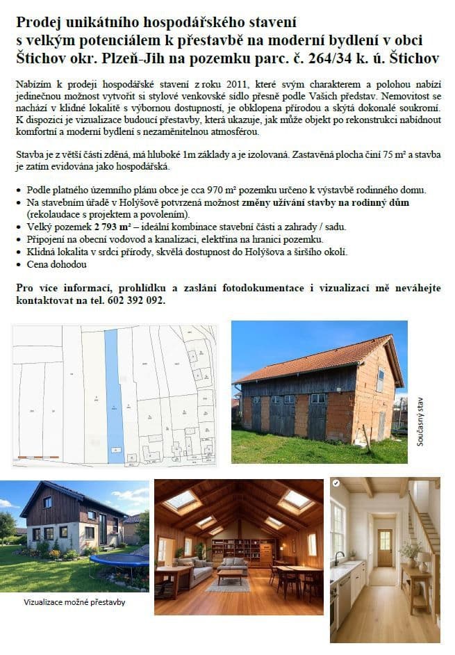 house for sale, 75 m², Štichov, Plzeňský Region house for sale, 75 m², Štichov, Plzeňský Region