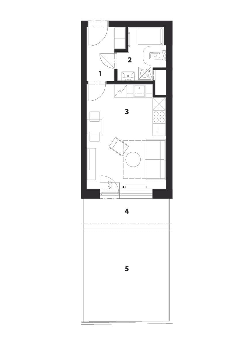 Studio flat to rent, 28 m², Spolková, Brno, Jihomoravský Region Studio flat to rent, 28 m², Spolková, Brno, Jihomoravský Region