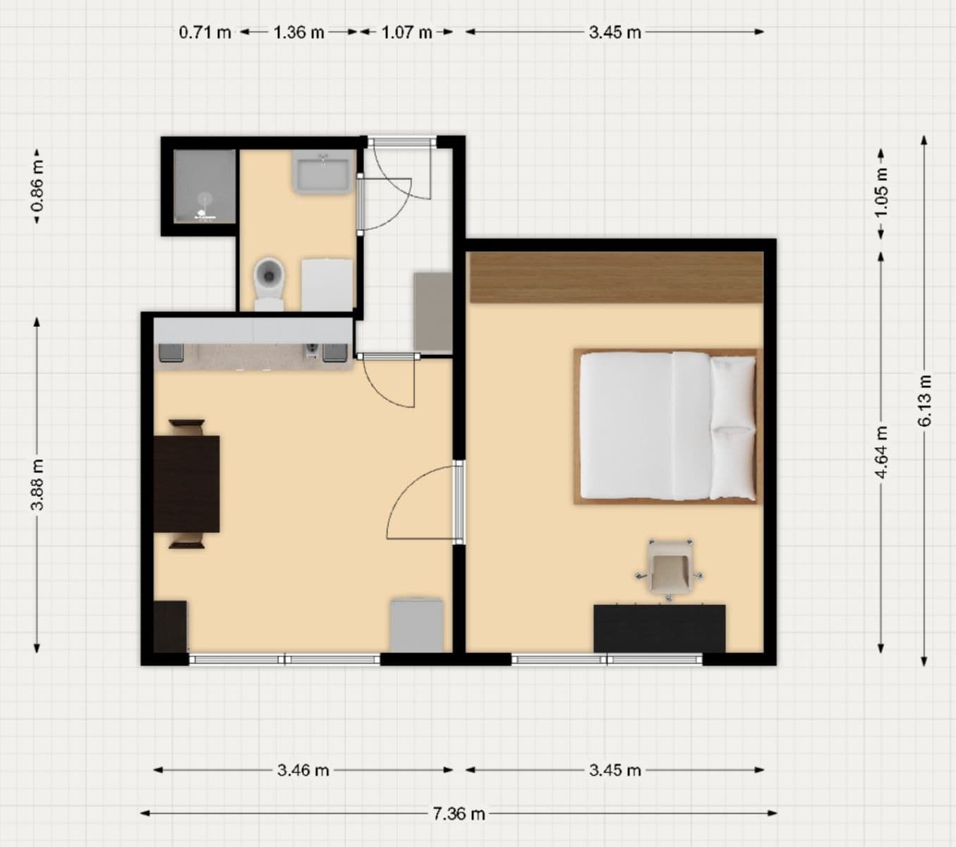 1 bedroom with open-plan kitchen flat to rent, 35 m², Zahradní, Bohušovice nad Ohří, Ústecký Region 1 bedroom with open-plan kitchen flat to rent, 35 m², Zahradní, Bohušovice nad Ohří, Ústecký Region