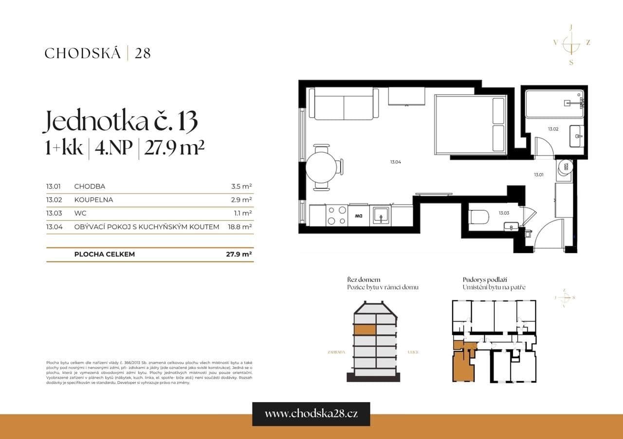Studio flat for sale, 28 m², Chodská, Prague, Prague Studio flat for sale, 28 m², Chodská, Prague, Prague