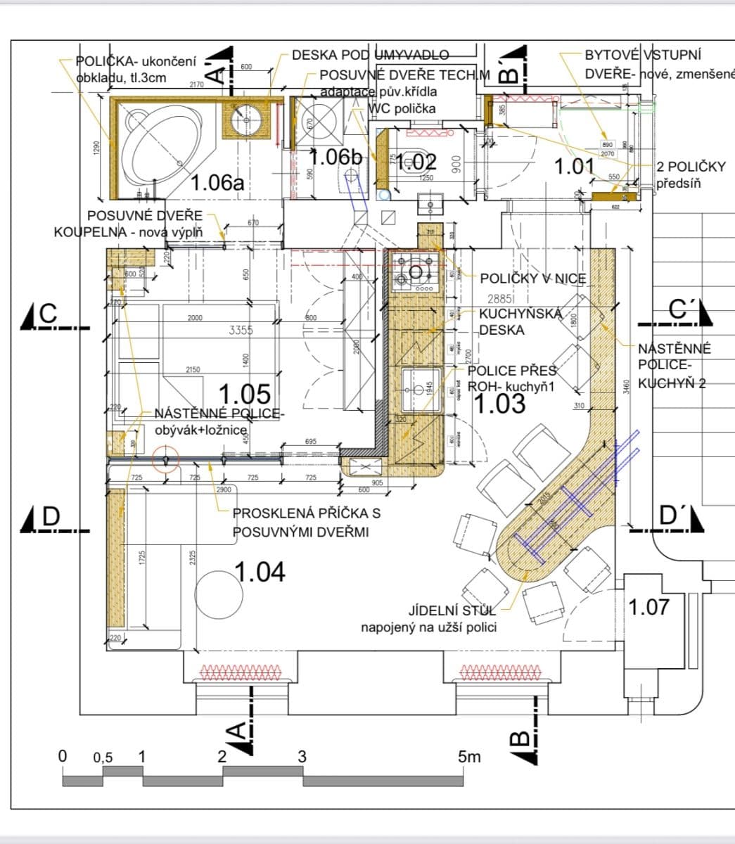 1 bedroom with open-plan kitchen flat to rent, 45 m², Rejskova, Prague, Prague 1 bedroom with open-plan kitchen flat to rent, 45 m², Rejskova, Prague, Prague