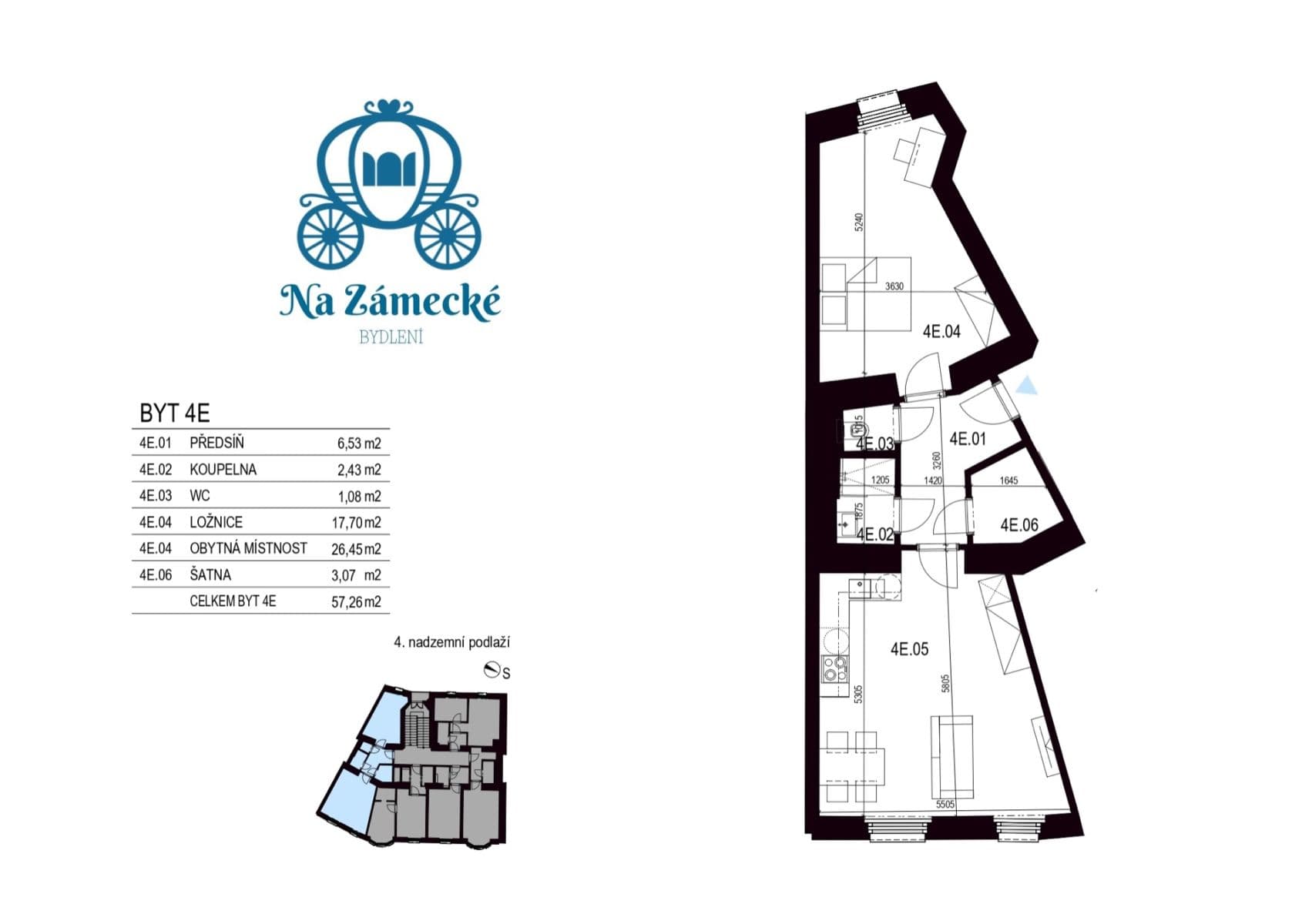 1 bedroom with open-plan kitchen flat to rent, 56 m², Na Zámecké, Prague, Prague 1 bedroom with open-plan kitchen flat to rent, 56 m², Na Zámecké, Prague, Prague
