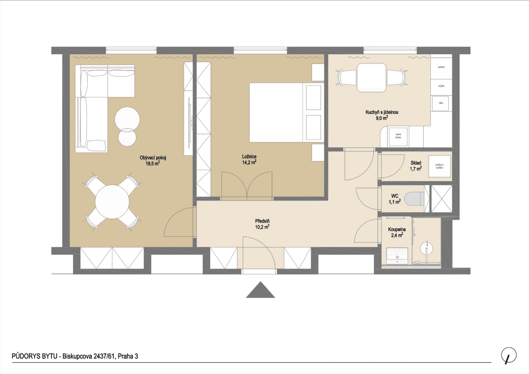 2 bedroom flat for sale, 60 m², Biskupcova, Prague, Prague 2 bedroom flat for sale, 60 m², Biskupcova, Prague, Prague