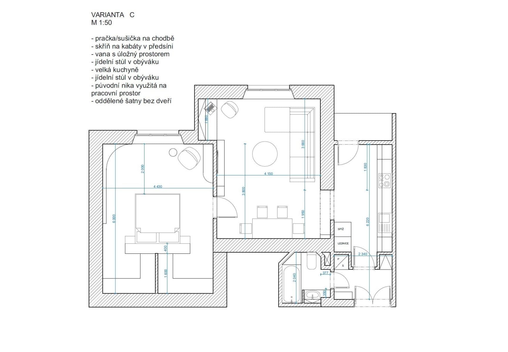 1 bedroom with open-plan kitchen flat for sale, 69 m², Jeseniova, Prague, Prague 1 bedroom with open-plan kitchen flat for sale, 69 m², Jeseniova, Prague, Prague