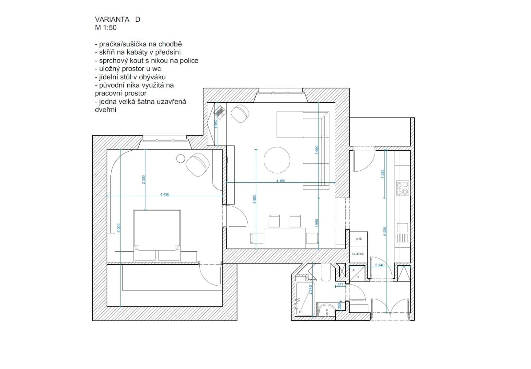1 bedroom with open-plan kitchen flat for sale, 69 m², Jeseniova, Prague, Prague 1 bedroom with open-plan kitchen flat for sale, 69 m², Jeseniova, Prague, Prague