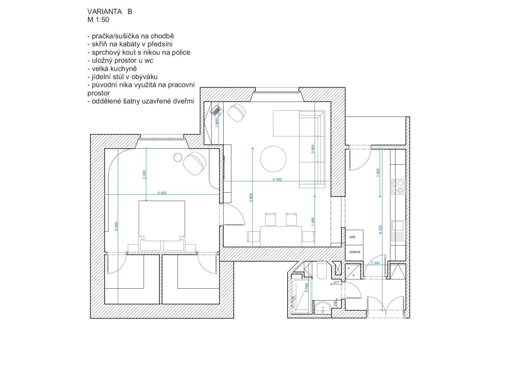 1 bedroom with open-plan kitchen flat for sale, 69 m², Jeseniova, Prague, Prague 1 bedroom with open-plan kitchen flat for sale, 69 m², Jeseniova, Prague, Prague