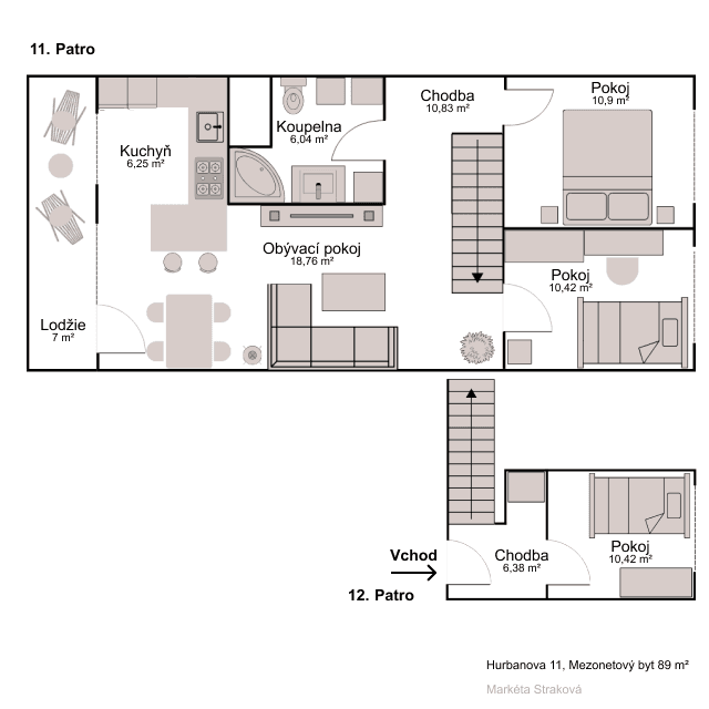 3 bedroom with open-plan kitchen flat for sale, 80 m², Hurbanova, Prague, Prague 3 bedroom with open-plan kitchen flat for sale, 80 m², Hurbanova, Prague, Prague