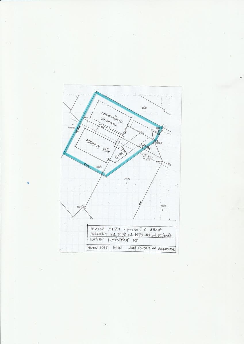 plot for sale, 850 m², Blatná, Jihočeský Region plot for sale, 850 m², Blatná, Jihočeský Region