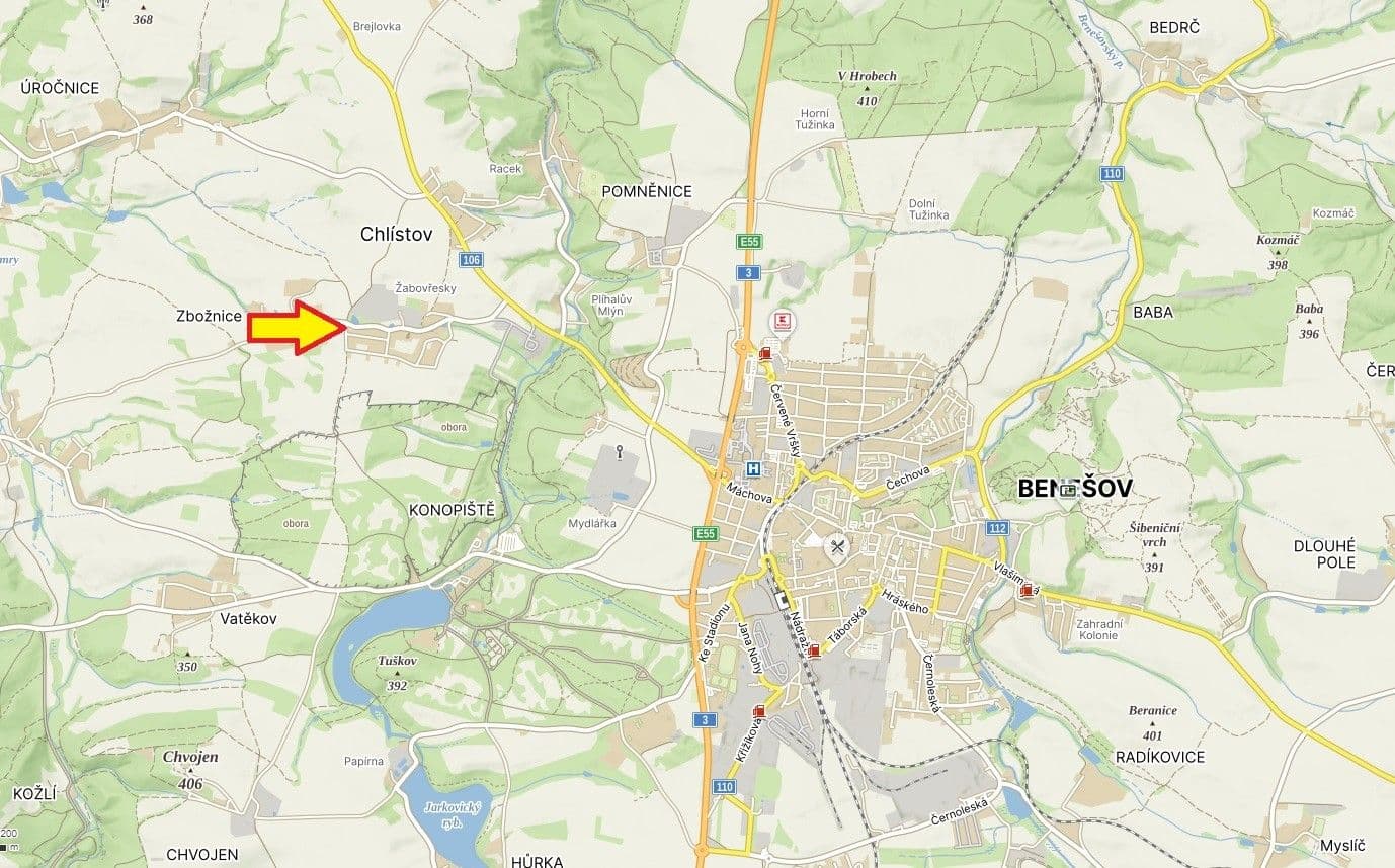 plot for sale, 1,196 m², Chlístov, Středočeský Region plot for sale, 1,196 m², Chlístov, Středočeský Region