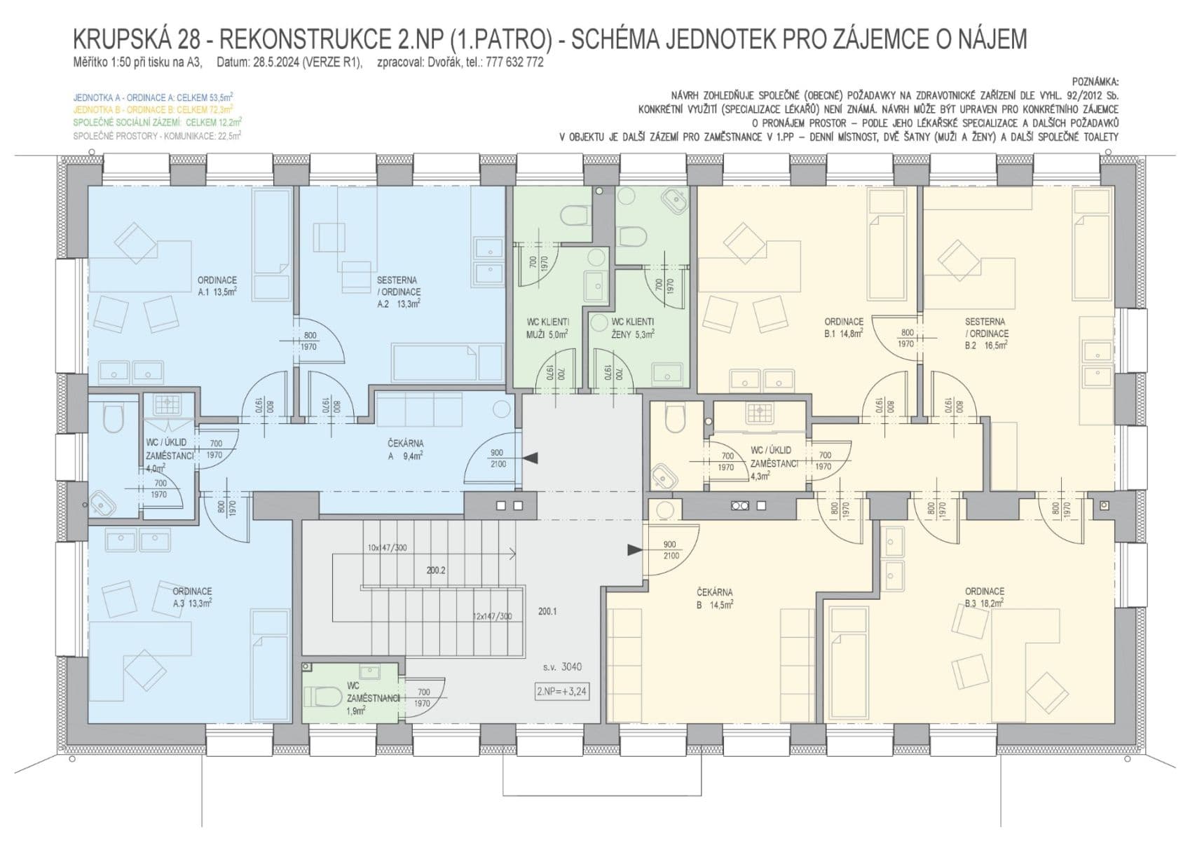 non-residential property to rent, 72 m², Krupská, Prague, Prague non-residential property to rent, 72 m², Krupská, Prague, Prague