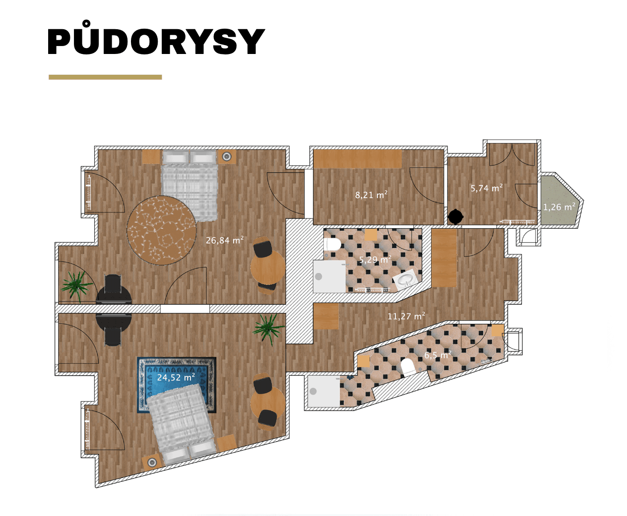 2 bedroom flat for sale, 90 m², Ve Smečkách, Prague, Prague 2 bedroom flat for sale, 90 m², Ve Smečkách, Prague, Prague