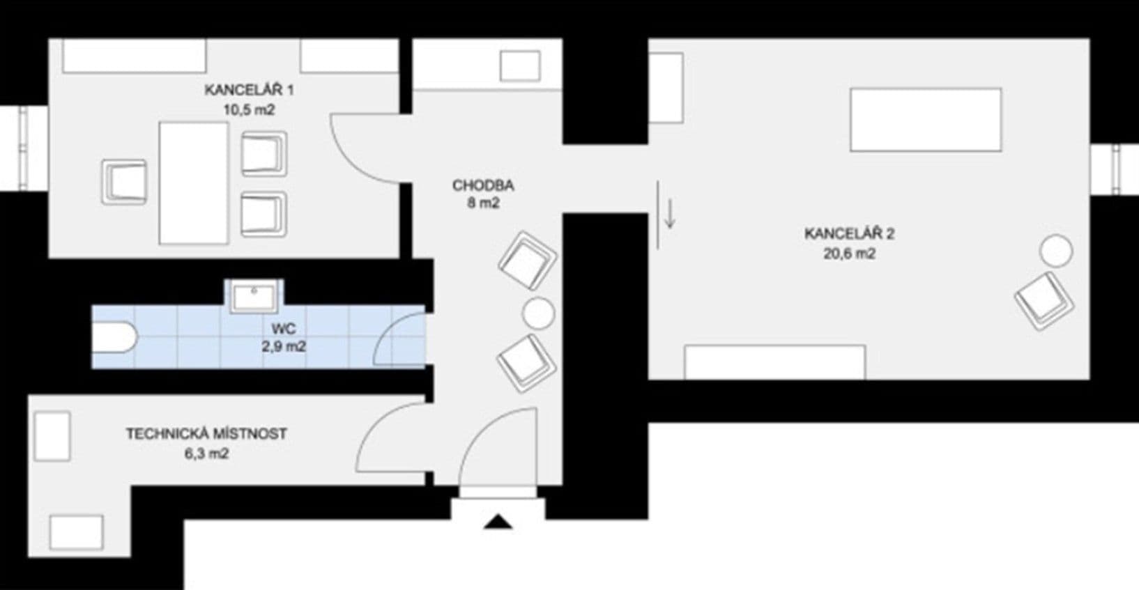 non-residential property to rent, 48 m², Sarajevská, Prague, Prague non-residential property to rent, 48 m², Sarajevská, Prague, Prague