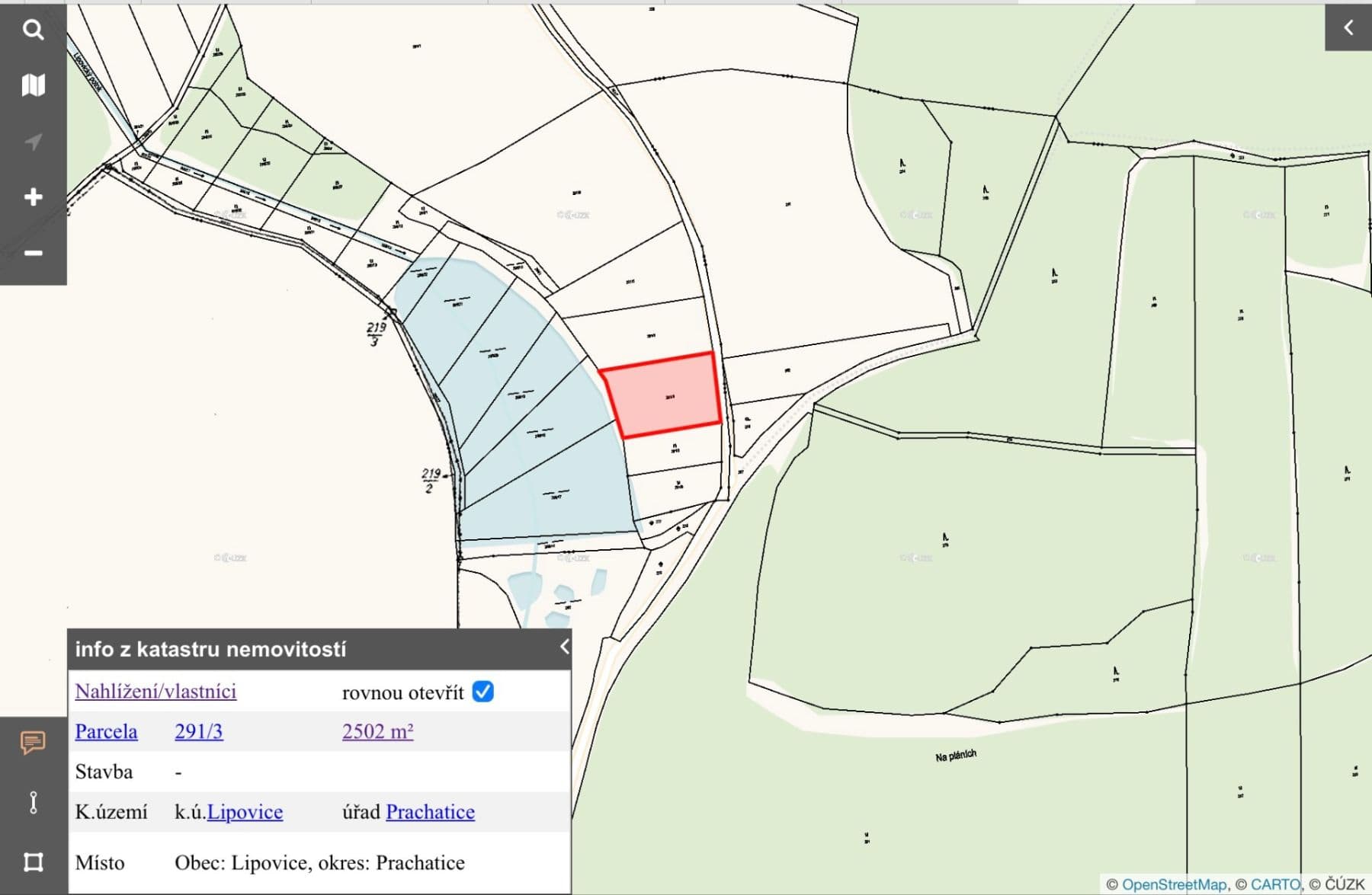 plot for sale, 2,502 m², Lipovice, Jihočeský Region plot for sale, 2,502 m², Lipovice, Jihočeský Region