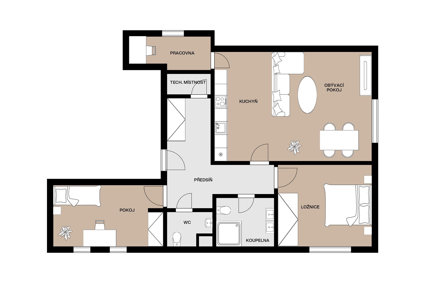 2 bedroom with open-plan kitchen flat for sale, 104 m², Krátká, Tursko, Středočeský Region 2 bedroom with open-plan kitchen flat for sale, 104 m², Krátká, Tursko, Středočeský Region