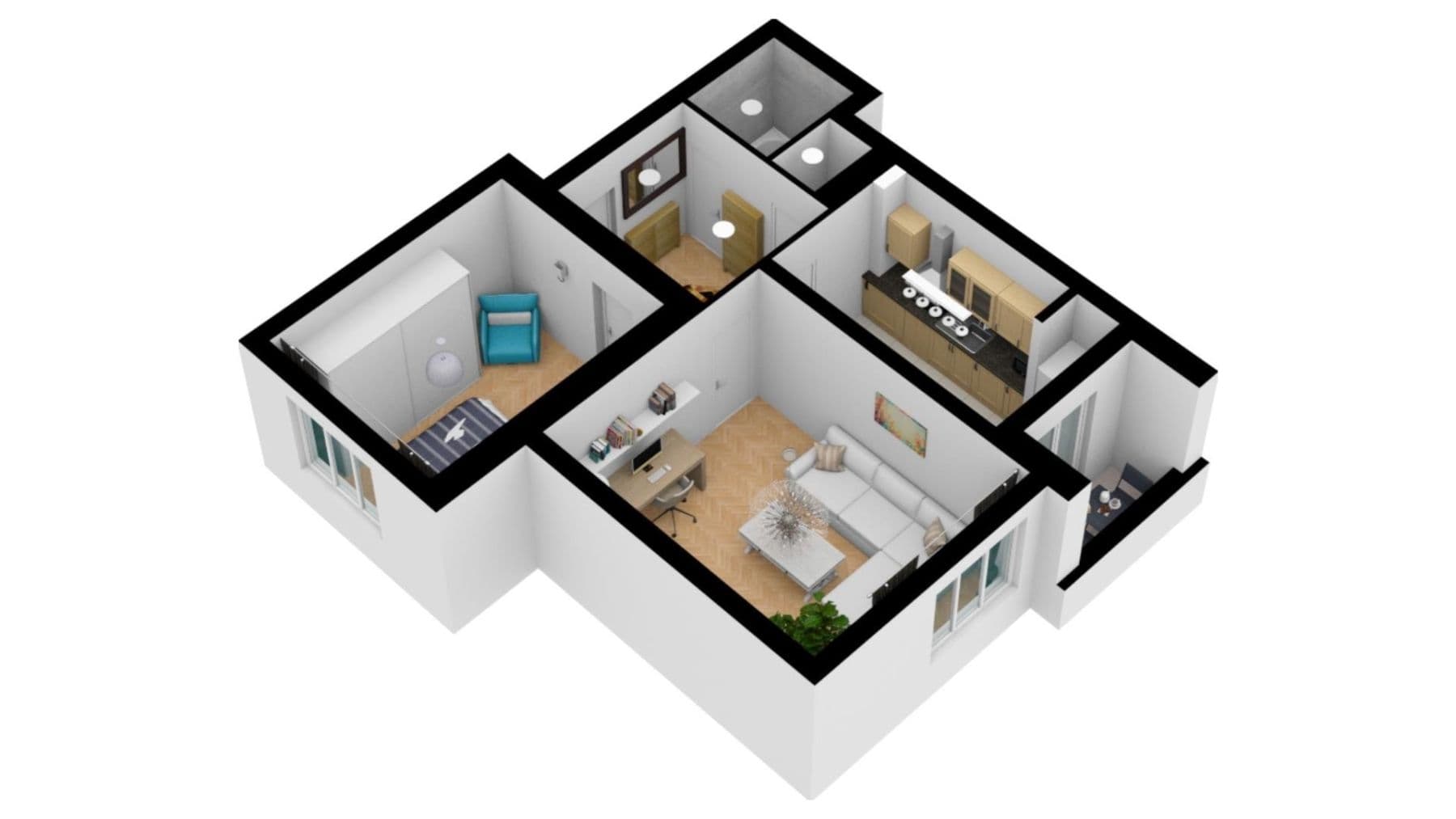 2 bedroom flat to rent, 53 m², Jeremenkova, Prague, Prague 2 bedroom flat to rent, 53 m², Jeremenkova, Prague, Prague