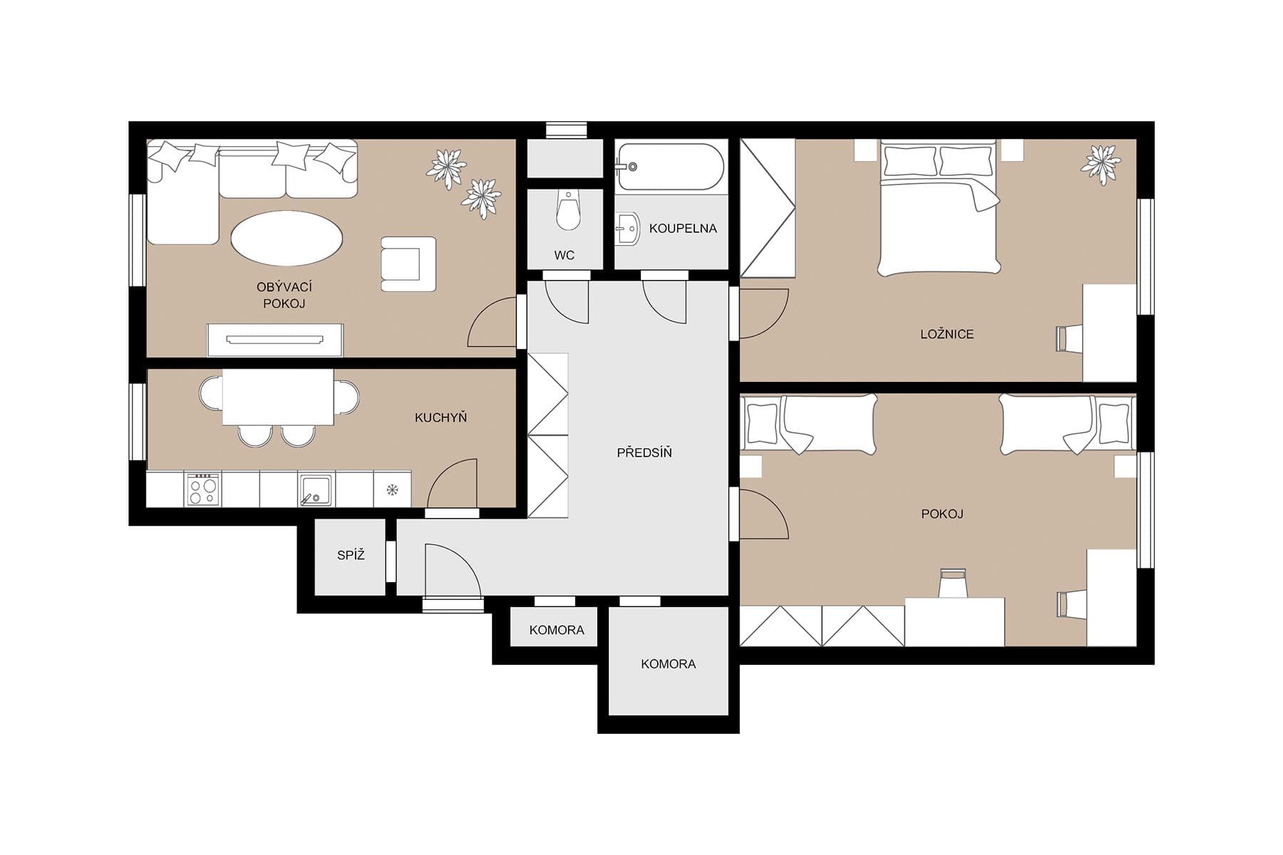 3 bedroom flat for sale, 108 m², Schnirchova, Prague, Prague 3 bedroom flat for sale, 108 m², Schnirchova, Prague, Prague