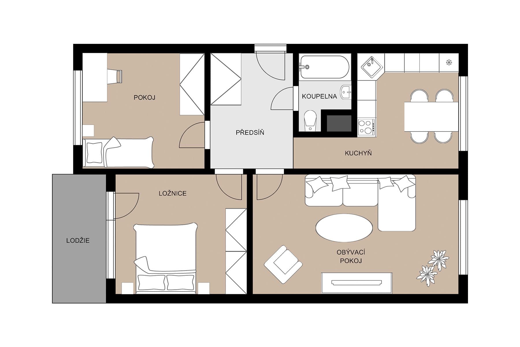 3 bedroom flat for sale, 70 m², Tasovská, Prague, Prague 3 bedroom flat for sale, 70 m², Tasovská, Prague, Prague