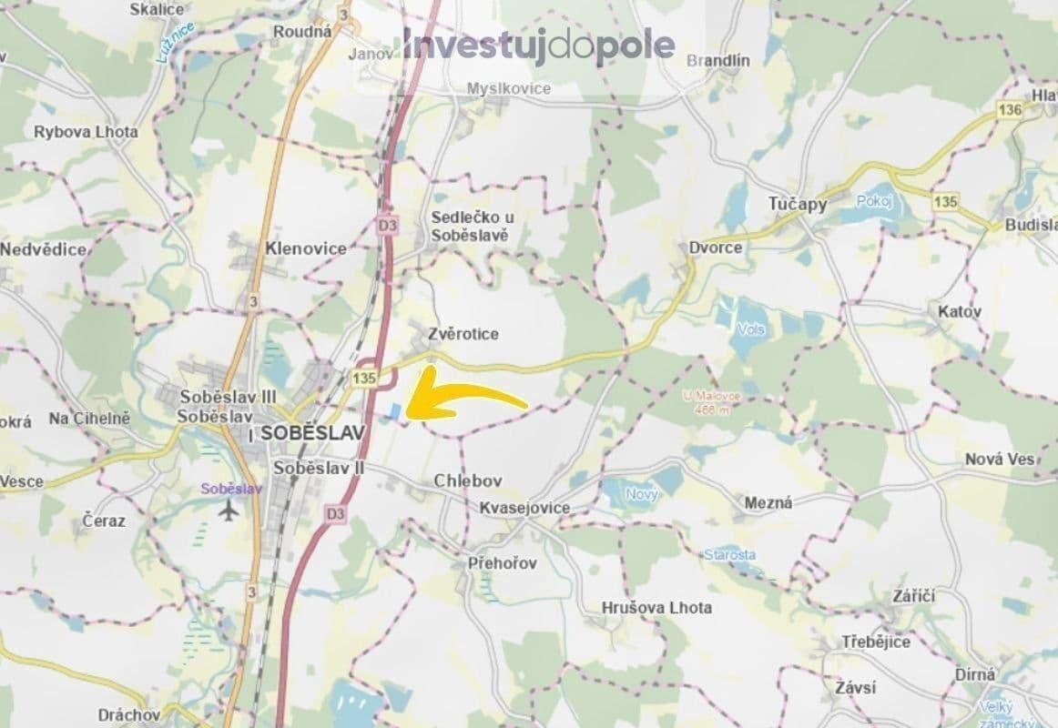 plot for sale, 46,522 m², Zvěrotice, Jihočeský Region plot for sale, 46,522 m², Zvěrotice, Jihočeský Region