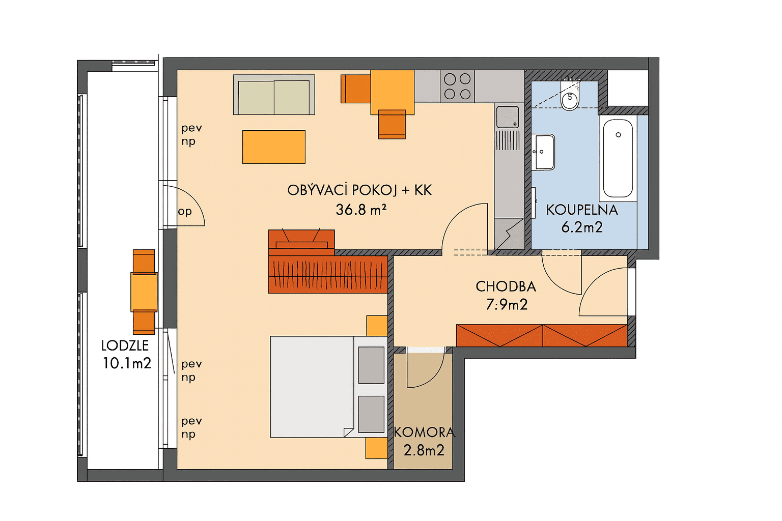 Studio flat for sale, 56 m², Gollové, Prague, Prague Studio flat for sale, 56 m², Gollové, Prague, Prague