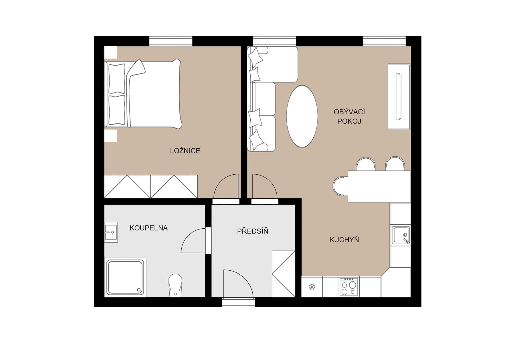 1 bedroom with open-plan kitchen flat for sale, 55 m², Borová Lada, Jihočeský Region 1 bedroom with open-plan kitchen flat for sale, 55 m², Borová Lada, Jihočeský Region