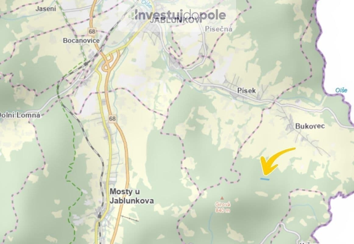 plot for sale, 7,284 m², Bukovec, Moravskoslezský Region plot for sale, 7,284 m², Bukovec, Moravskoslezský Region