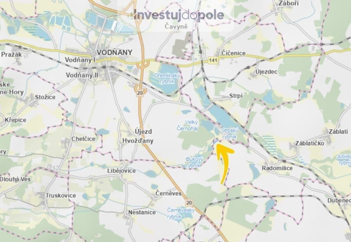 plot for sale, 1,870 m², Dříteň, Jihočeský Region plot for sale, 1,870 m², Dříteň, Jihočeský Region