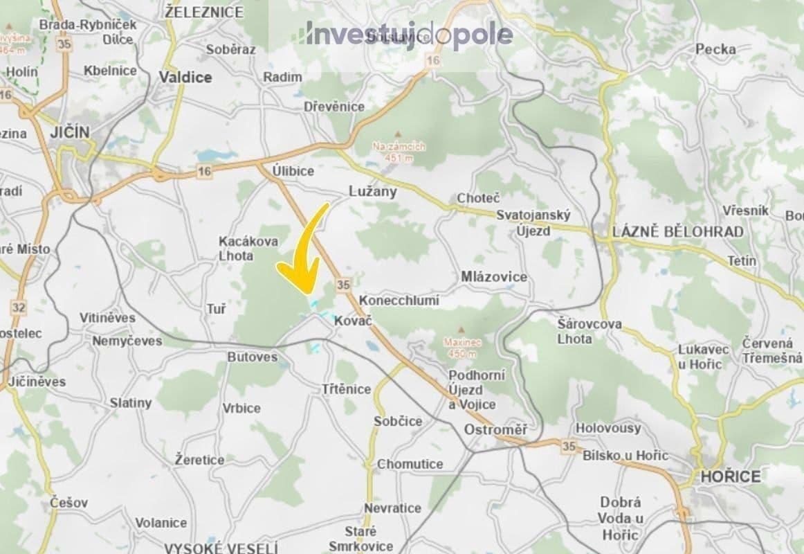 plot for sale, 9,057 m², Kovač, Královéhradecký Region plot for sale, 9,057 m², Kovač, Královéhradecký Region